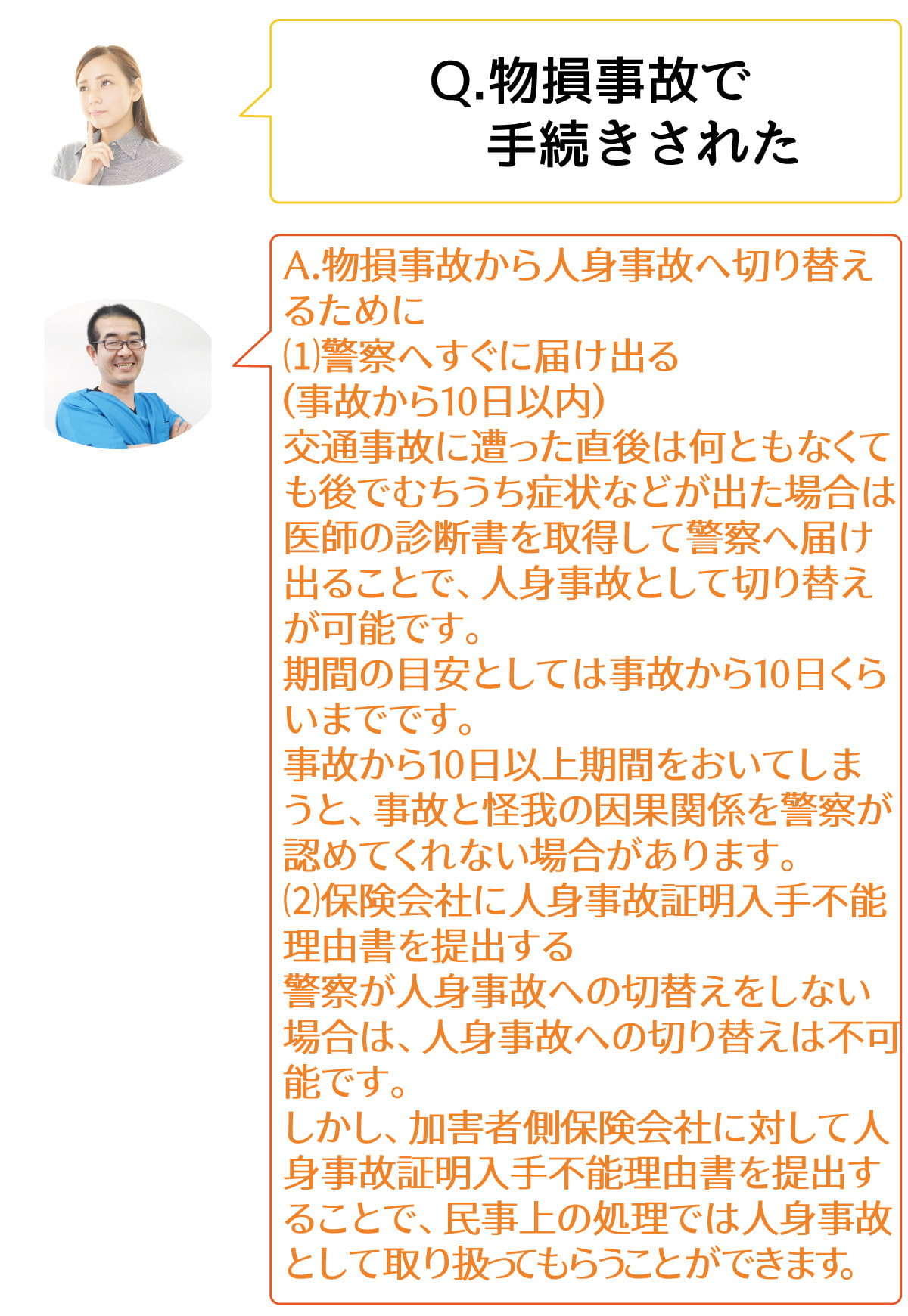 交通事故治療の質問２